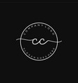 Initial cc handwriting logo with circle template Vector Image