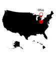 map of the us state of ohio vector image vector image