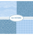 set of sea seamless patterns tiling for abstract vector image