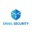 blue shield email security logo template vector image