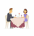 romantic dinner - cartoon people character vector image