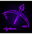 sagittarius glowing sign vector image vector image