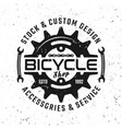 bicycle gear round emblem badge label vector image