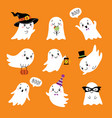 halloween cute funny ghosts vector image vector image
