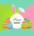 happy easter banner with eggs and rabbit ears vector image vector image