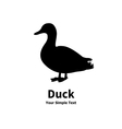 a silhouette of duck vector image vector image