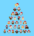 set different breeds of dogs in hats of santa vector image vector image