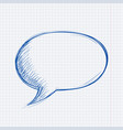 speech bubble chat blue symbol on lined paper vector image