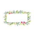 watercolor banner with green branches vector image