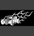 vintage car hot rod in black background vector image vector image