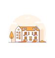 apartment house - modern thin line design style vector image
