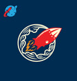 rocket in retro style vector image