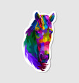 sticker colorful horse head vector image vector image