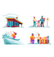 winter ski resort cartoon concept vector image vector image