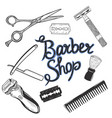 barbershop tools isolated on white background vector image