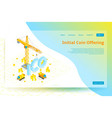 isometric ico concept banner vector image vector image