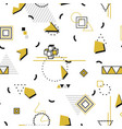 memphis seamless pattern - gold shapes fashion vector image