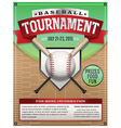 baseball tournament flyer vector image vector image