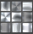 realistic brushed metal textures set polished vector image
