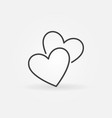 two hearts icon love concept sign vector image