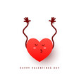 a cute red heart shape gives an air kiss vector image