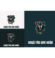artwork design of head black panther with snake vector image vector image