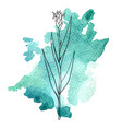 ginger plant at watercolor background vector image vector image