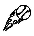 baseball fire ball icon vector image