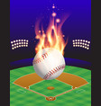 fire baseball field vector image vector image