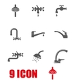 grey water tap icon set vector image vector image