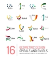 logo collection ribbon waves swirls spirals vector image
