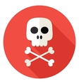 skull with bones circle icon vector image vector image