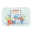 cartoon businessman checking credit report vector image