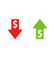 dollar arrow icons on white background money vector image