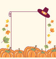 thanksgiving background with seasonal pumpkins vector image