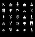 victory icons with reflect on black background vector image vector image