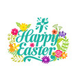 happy easter lettering and graphic vector image