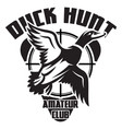 monochrome template on theme duck hunting vector image