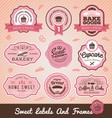 set of sweet bakery and bread labels design vector image