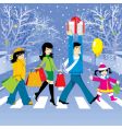 christmas shopping vector image