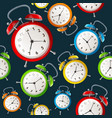 alarm clock pattern background vector image vector image
