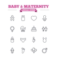 baby and maternity linear icons set thin outline vector image