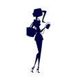 stylish girl silhouette vector image