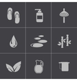 black spa icons set vector image