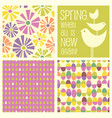 retro spring designs and seamless patterns vector image