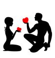 silhouettes of lovers vector image
