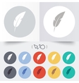 feather sign icon retro pen symbol vector image