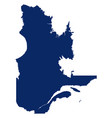 map quebec in blue colour vector image vector image