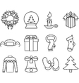 new year icons black and white vector image