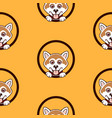 shiba inu dog pattern background vector image